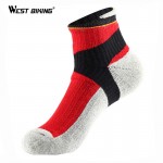 WEST BIKING Men Sport Socks Antibacterial Badminton Short Profession Sport Socks Basketball Running Hiking Riding Cycling Socks