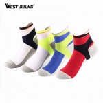 WEST BIKING Men Sport Socks Antibacterial Badminton Short Profession Sport Socks Basketball Running Hiking Riding Cycling Socks