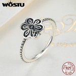 WOSTU Authentic 100% 925 Sterling Silver Openwork Flower Floral Daisy Lace Jewelry Sets For Women & Lady Luxury Jewelry XCS019