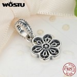 WOSTU Authentic 100% 925 Sterling Silver Openwork Flower Floral Daisy Lace Jewelry Sets For Women & Lady Luxury Jewelry XCS019