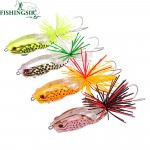 Winter Fishing Frog Surface Mini Frog Popper Plugs Panfish Baits Bass Carp Artificial Hard Fishing Lures Pesca Tackle 46mm/55mm