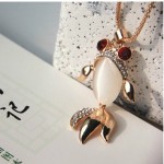 Women Charms Gold fish Red Crystal Pendants Maxi Necklaces set Elegant long sweater Chain Accessories Party gift Fashion Jewelry