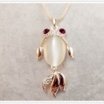 Women Charms Gold fish Red Crystal Pendants Maxi Necklaces set Elegant long sweater Chain Accessories Party gift Fashion Jewelry