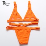 XS-XL Women's Sexy  Mesh Bikini Set Hollow Out Tops Bandage Swimsuit Strappy Swimwear Sexy Mini String Thong