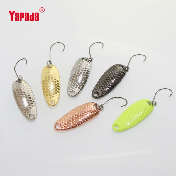 YAPADA Spoon 007 Loong Scale 5g 34mm 6pcs/lot Multicolor Metal Spoon Fishing Lures