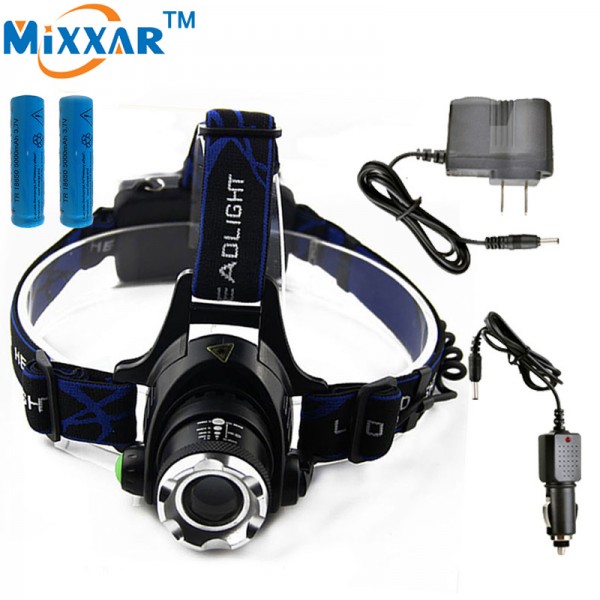 ZK40 LED Bike Light Bicycle Accessories 3800LM Cree T6 Led Headlamp Zoomable Fishing Light Waterproof Head Torch LED Flashlight