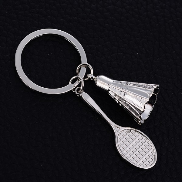 Zinc Alloy Badminton Keychain Porte Clef Personalized Metal Car Keyring Keyfobs Creative jewelry Souvenir Friend gift J029