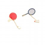 free shipping 10pcs/lot fashion jewelry accessories metal table tennis badminton racket enamel pin