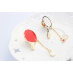 free shipping 10pcs/lot fashion jewelry accessories metal table tennis badminton racket enamel pin