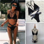 god save queens letter print maillot de bain 2016 dress black words bikini set bandage women biquini swimsuit monokini brazilian