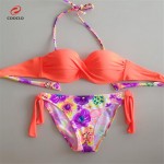 hot sale floral print bikini bandeau top sexy bikini women swimwear multi color biquinis brazilian new style swimsuit