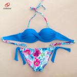 hot sale floral print bikini bandeau top sexy bikini women swimwear multi color biquinis brazilian new style swimsuit