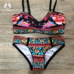 plavky sexy gypsy floral swim bathing suit beach wear biquini female plus size swimwear women bandeau swimsuit brazilian bikini