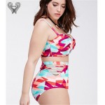 plus size swimwear large size swimwear Plus size bathing suit 2017 Summer bikini high waist swimsuit plavky retro Biquini H394 