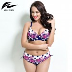 sexy printed plus size bikini set women Bathing Suit Push up biquini women Super Large Cup Bikini set Women Swimwear beach wear