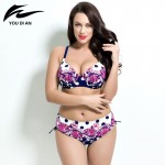 sexy printed plus size bikini set women Bathing Suit Push up biquini women Super Large Cup Bikini set Women Swimwear beach wear