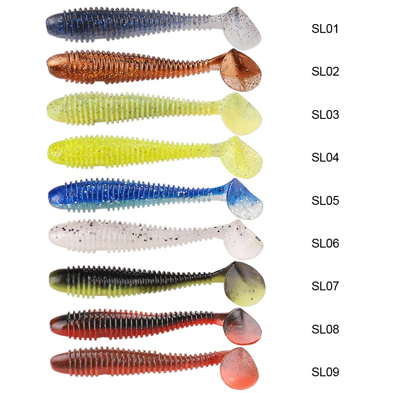 10Pcs-T--tail-Soft-Baits-95cm72g-Silicone-Fishing-Lure-Pescaria-Isca-Artificial-Bait-Trout-Carp-leur-32739629234