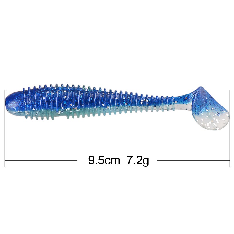 10Pcs-T--tail-Soft-Baits-95cm72g-Silicone-Fishing-Lure-Pescaria-Isca-Artificial-Bait-Trout-Carp-leur-32739629234