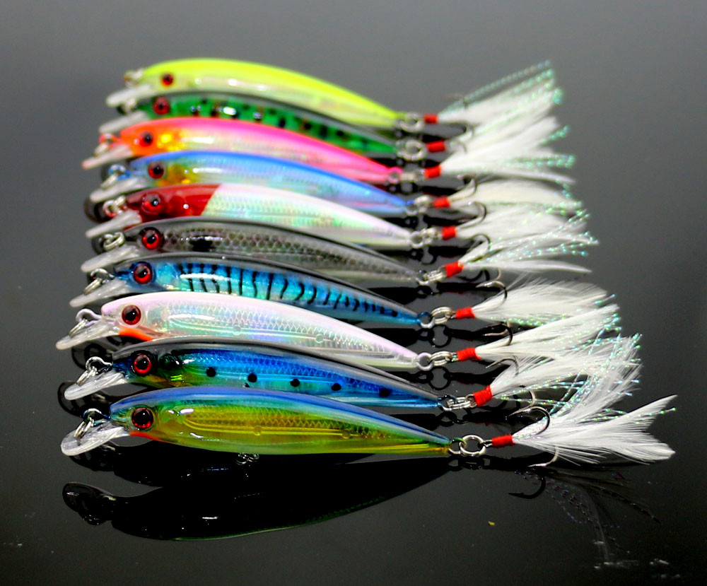 10pcs-Fishing-Lure-Minnow-Wobblers-Hard-Bait-with-Feather-Hooks-Fishing-Tackle-72G-9CM-Isca-Artifici-32577658087