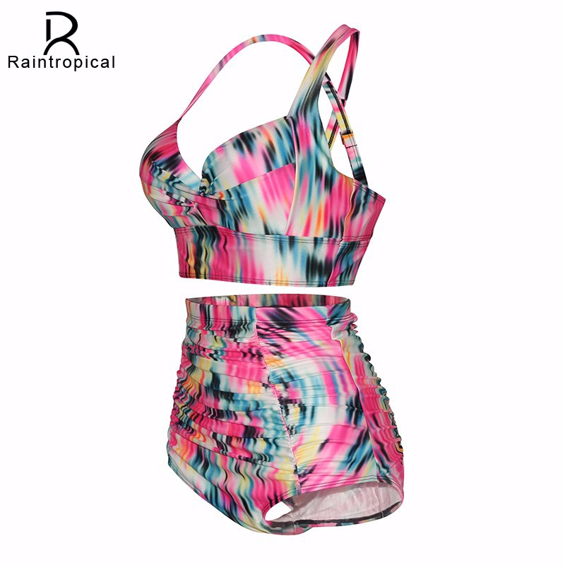 2017-New-Plus-Size-Swimwear-Large-Sizes-Swimsuit-High-Waist-Bikini-Women-Beach-Wear-Push-Up-Bathing--32643450793