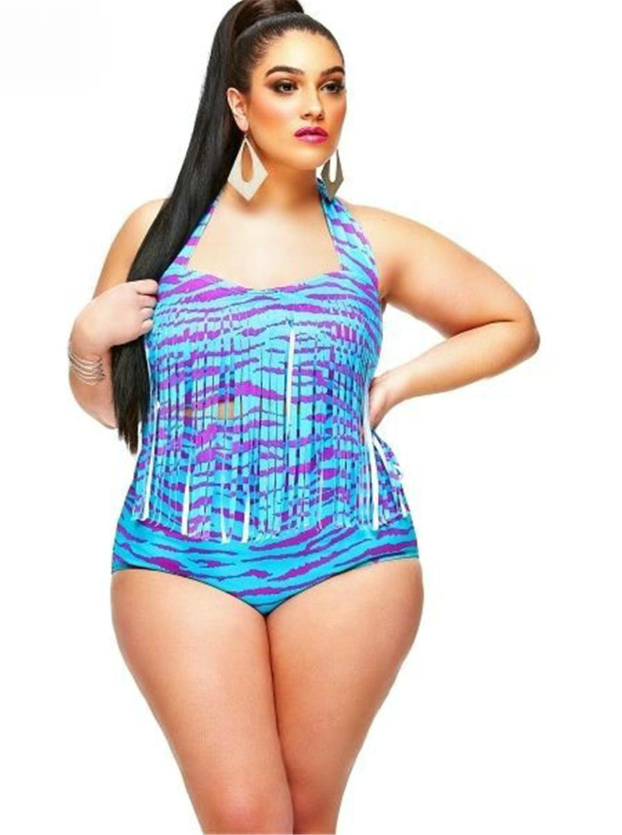 2017-Plus-Size-Bikini-Set-Women-Ladies-Sexy-Retro-Padded-Push-Up-Tassel-High-Waist-Floral-Swimwear-S-32648907591