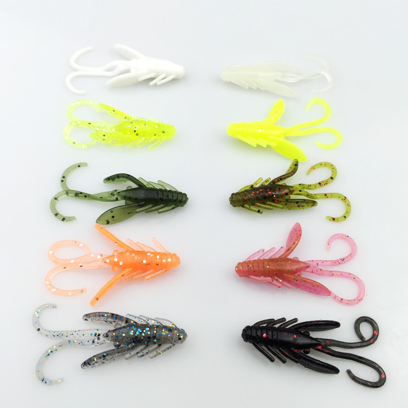 20pclot-10-Colors-fishing-lure-soft-37mm-08g--grub-artificial-Trout-crankbait-Panfish-Crappie-Bream--32794397754