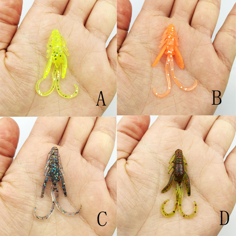 20pclot-10-Colors-fishing-lure-soft-37mm-08g--grub-artificial-Trout-crankbait-Panfish-Crappie-Bream--32794397754