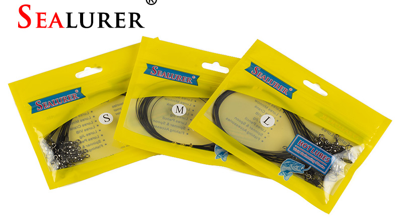 20pcslot--Fishing-Line-Wire-Leader-Tippet-with-Spin-Swivel-Connector-Lure-Tracer-Accessory-32738362753