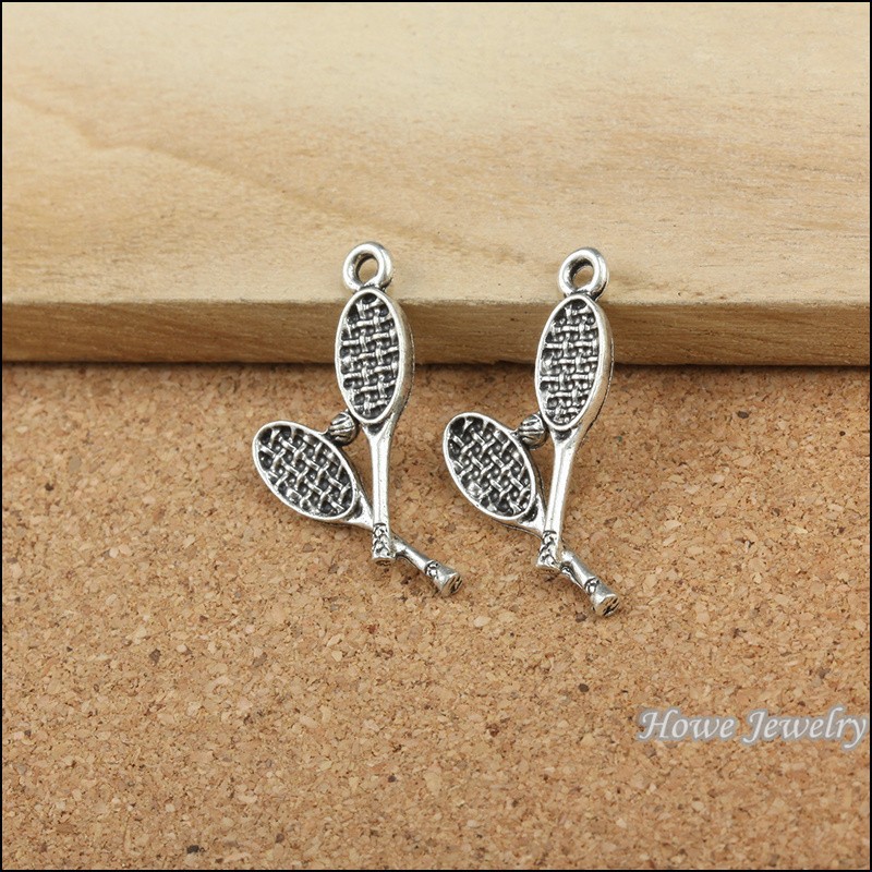 25-pcs-Vintage-zinc-alloy-Antique-Silver-Badminton-Racket-pendant-fit-Bracelet-Necklace-metal-jewelr-32358049564