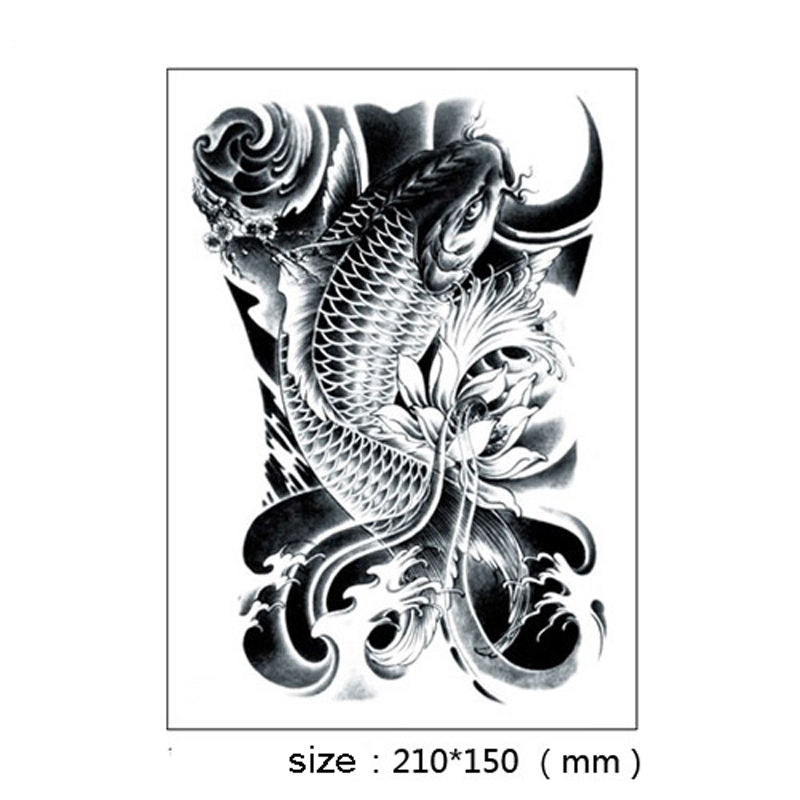 2Pcs-Hot-Black-Fish-Totem-Temporary-Tattoo-Stickers-Waterproof-Tattoo-Body-Art-Big-Fake-Shoulder-Tra-32688709316