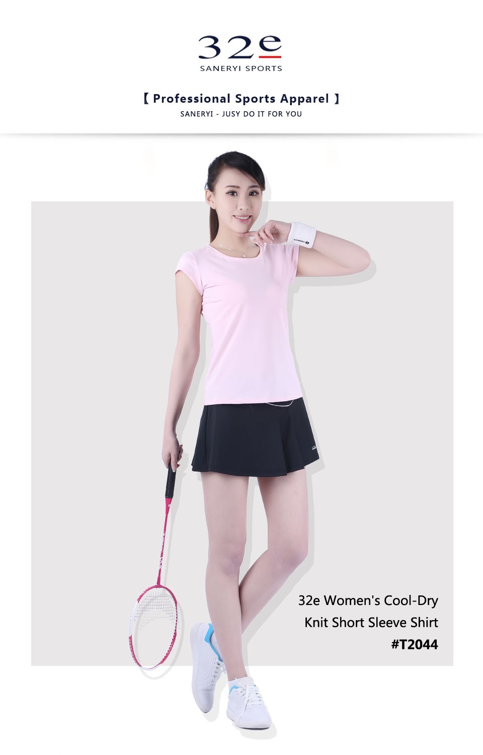 32e-Women39s-Tennis-Top-ShirtTraining-amp-Exercise-T-shirtsShort-Sleeve-ShirtQuick-Dry-amp-Breathabl-32647545374