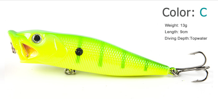 5PCSLOT-Popper-Lure-5-colors-fishing-tackle-9cm-13g-fishing-lure--fishing-bait-32647048244