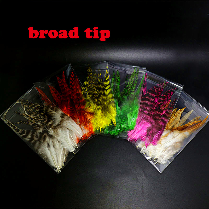 6-packs-assorted-dyed-grizzly-rooster-hackle-feathers-with-slim-tipamp-broad-tip-hackles-for-wolly-b-32745133840