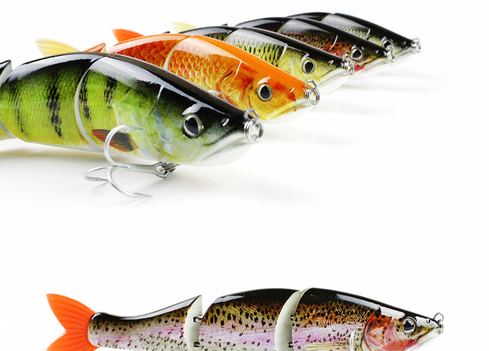 65quot48g--New-Pike-Fishing-Lure-Artificial-Fish-Bait-3-Segment-Crankbait-Lifelike-Swimbait--VMC-Hoo-32606903293