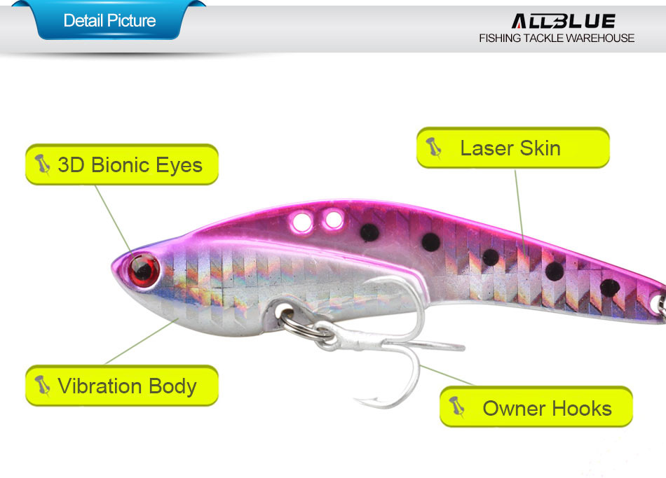 ALLBLUE-20g-25g-75cm-Blade-Lure-Metal-VIB-Hard-Bait-Salt-Water-Shallow-Water-Bass-Vibrations--Minnow-32773405327