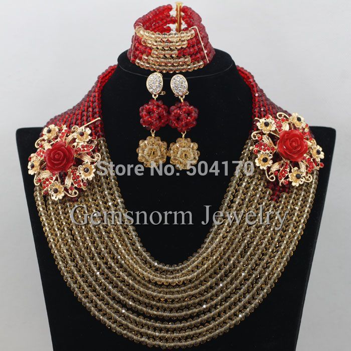 African-Red-Beads-Jewelry-Set-2017-Nigerian-Red-Beads-Necklaces-Set-Red-Gold-Costume-Women-Jewelry-S-32469382714