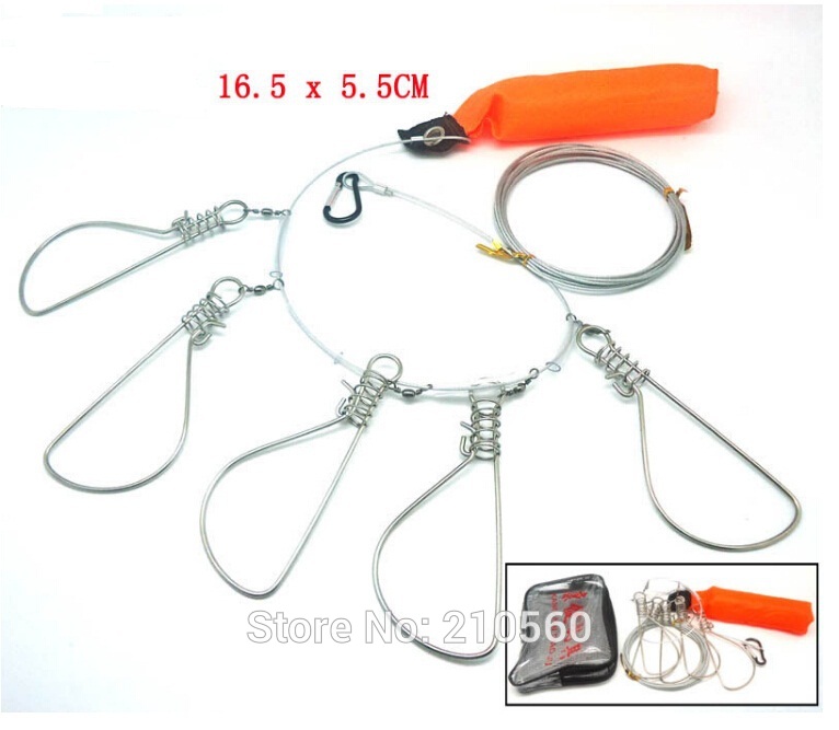 Agepoch-Promotion-Hot-Sale-5-Snap-Stainless-Steel-Ropes-Float-Fish-Stringer-Fishing-Lock-for-Accesso-32309593154