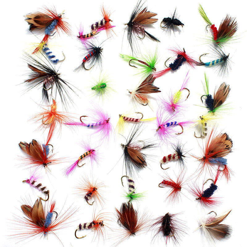 Attractive-36pcs-Insect-Fly-Fishing-Lure-Artificial-Fishing-Bait-Feather-Single-Treble-Hooks-Carp-Fi-32366726033