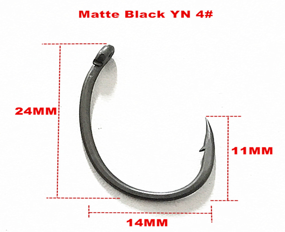 Carp-fishing-teflon-coating-eyed-Yn-hooks-Crank-Barbed-High-carbon-steel-made-in-japan-matte-black-b-32710498842