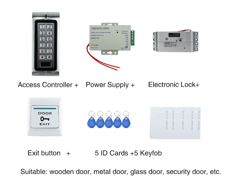 Electronic-key-lock--Drop-Bolt-Lock-System-RFID-Electronic-door-lock-kit-set-For-access-control-elec-32754908740