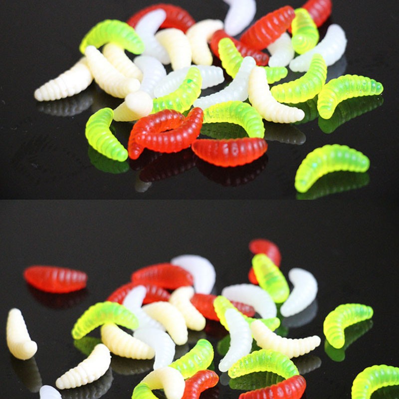 FREE-SHIPPING-80pcs-2cm-Smell-hand-pole-bait-fishing-lure-soft-bread-bug-bionic-grubs-trout-lure-sof-32716468057