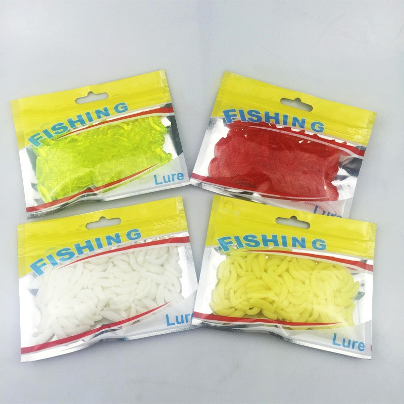 FREE-SHIPPING-80pcs-2cm-Smell-hand-pole-bait-fishing-lure-soft-bread-bug-bionic-grubs-trout-lure-sof-32716468057