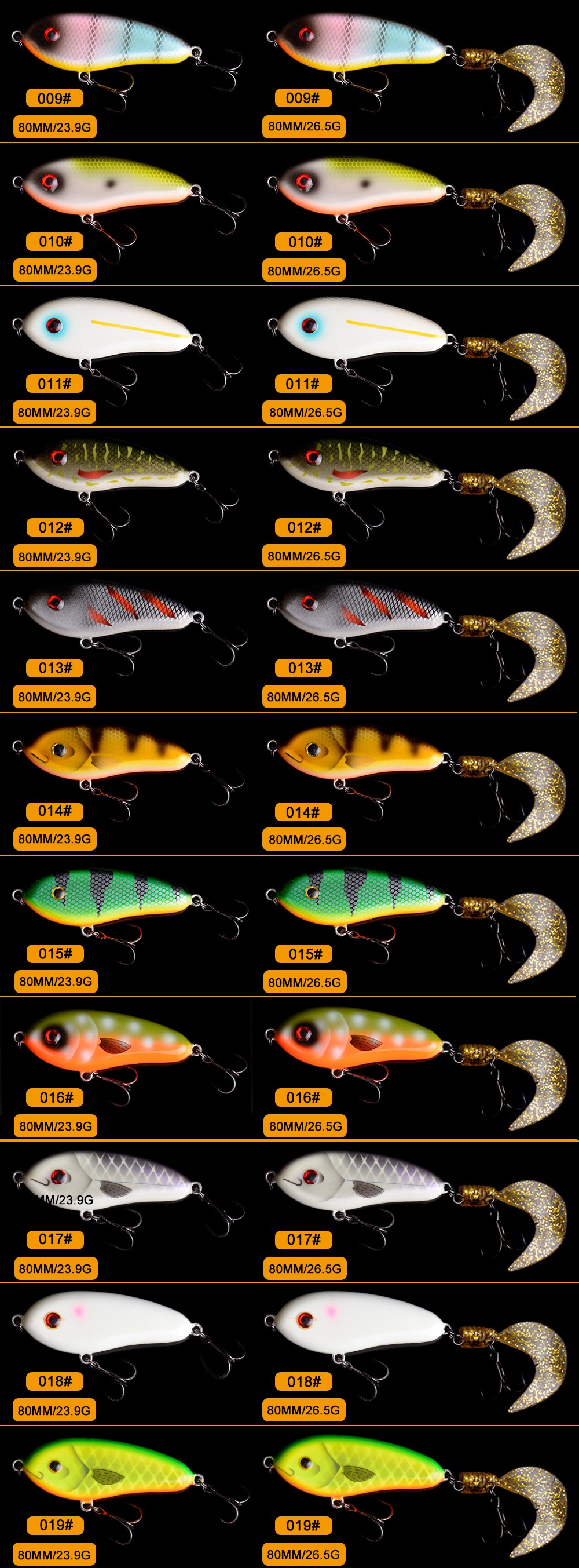 Free-Shipping-Fishing-tackle-wholesale-fishing-lure-Jerk-Bait-LITTLE-DARLING-80mm-265g-With-Soft-tai-32766648227