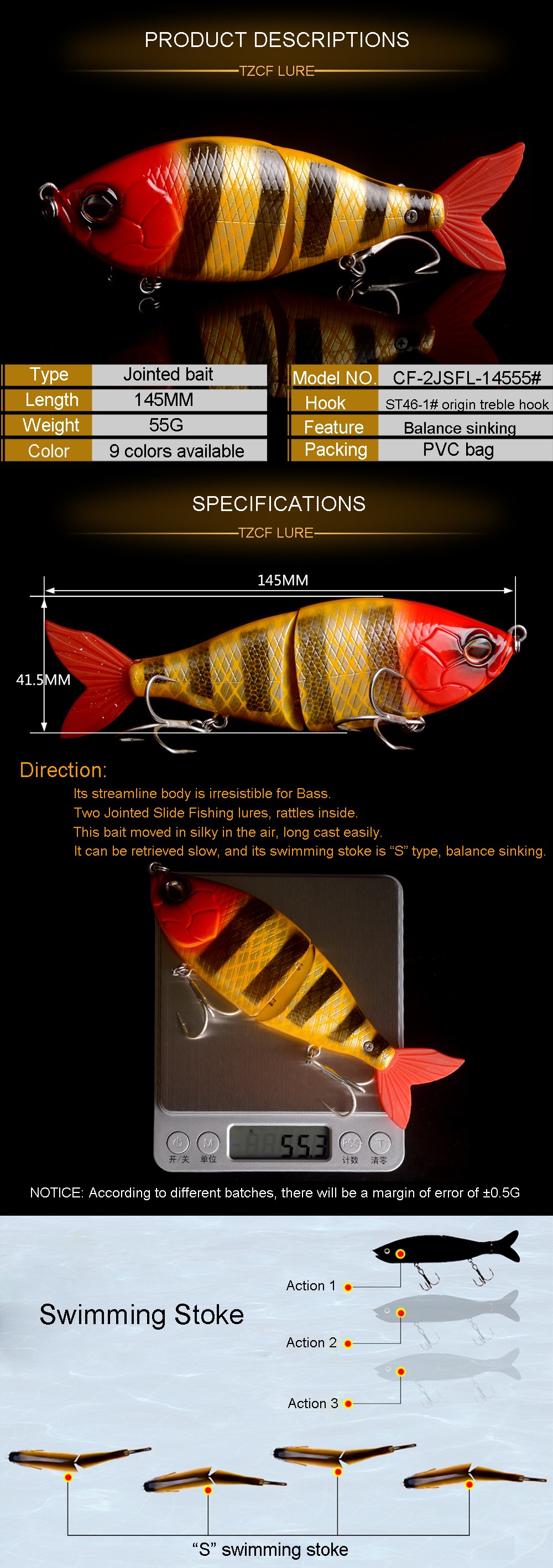 Free-Shipping-Hard-Plastic-2-Jointed-Obese-Joint-hunter-Soft-Tail-Multi-jointed-Fishing-lures-Swimba-32722607725