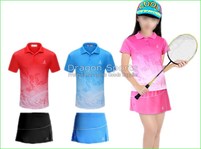 Girl-Tennis-Badminton-Suits-With-Children-Tee-Shirt-and-Sports-Skirt-Quick-Dry-32769690299