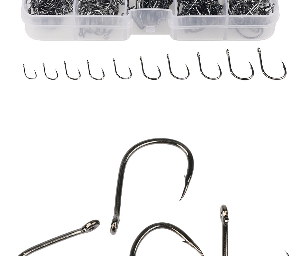 Goture-500pcs-Black-Carbon-Steel-Fishing-Hooks-Fishhooks--3--12-10-Sizes-Plus-Fishing-Tackle-Box-32224366682