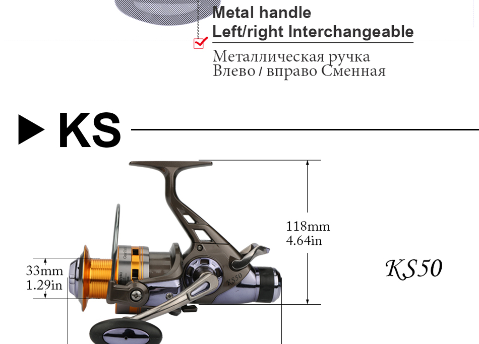 Goture-Spinning-Fishing-Reel-KMampKS-Series-Double-Drag-System-Metal-Spool-Long-Casting-Carp-Fishing-32420652295