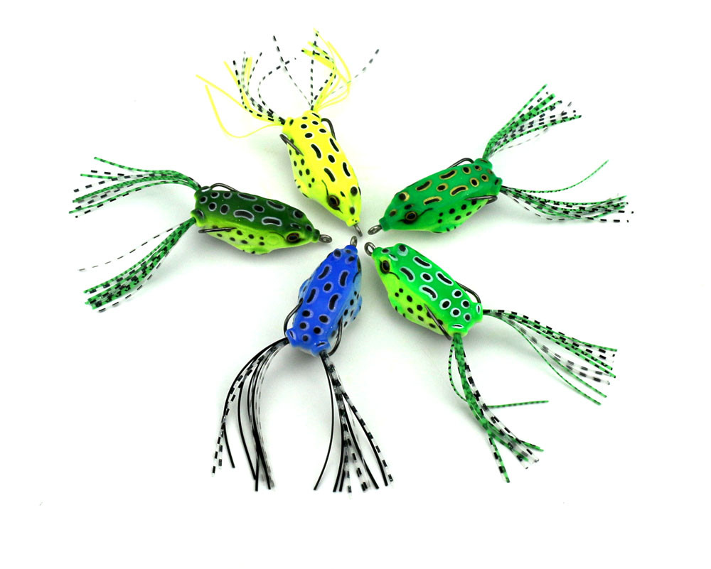 HENGJIA-Lot-5Pcs-Soft-Plastic-Fishing-lures-Frog-lure-With-Hook-Top-Water-5CM-8G-Artificial-Fish-Tac-32548347383