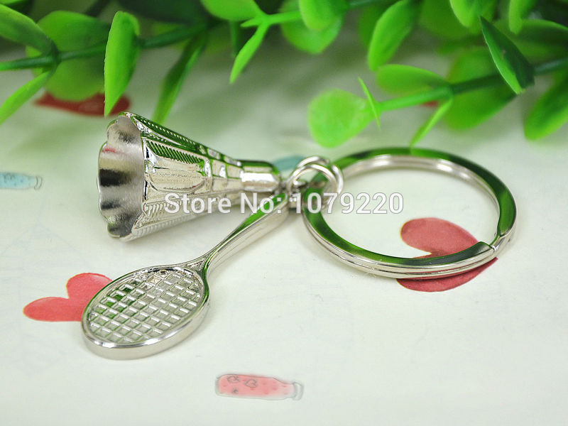 HJ-Badminton-Rackets-Zinc-Alloy-Charm-Keyring-Keyfob-Polished-Chrome-Classic-3D-Pendant-KeyChain-Cre-32343365989