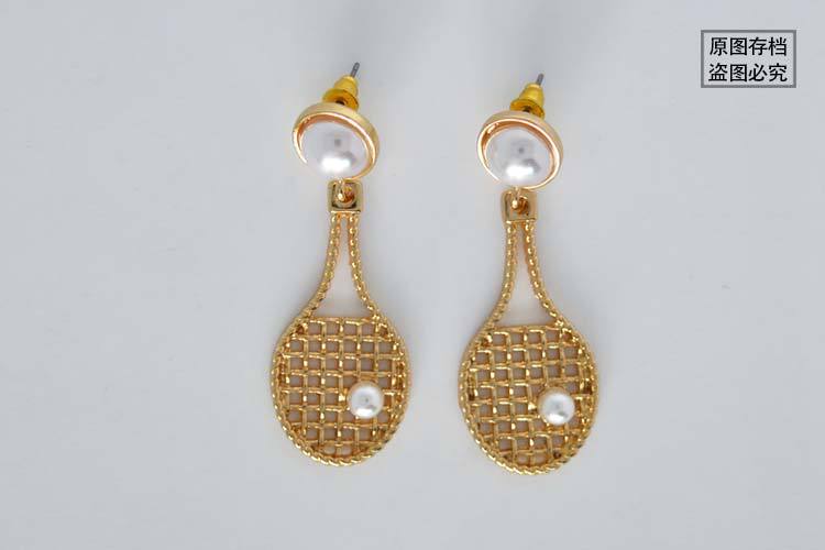 High-Quality-Gold-Plated-Imitation-Pearl-Badminton-Racket-Unique-Sense-Of-Design-Drop-Earrings-For-W-32398883151